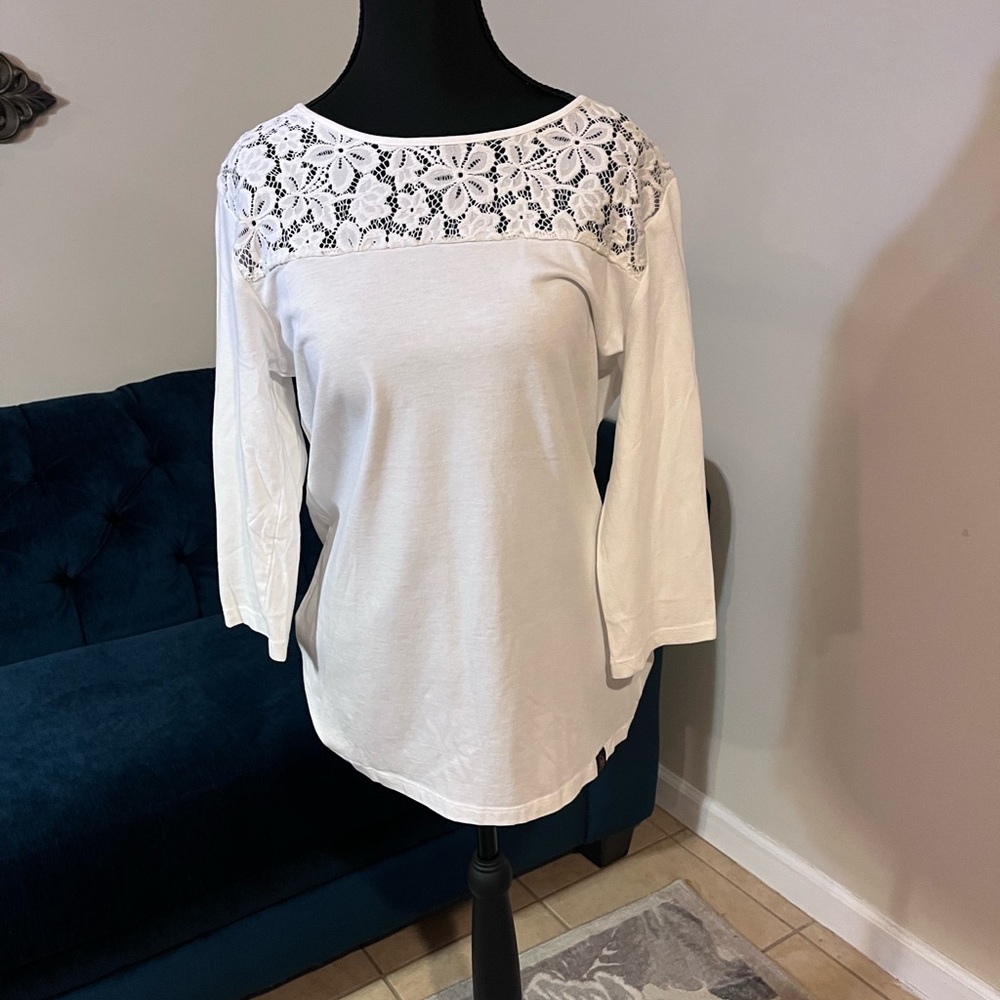 Superdry White Lace Detail Women's Blouse